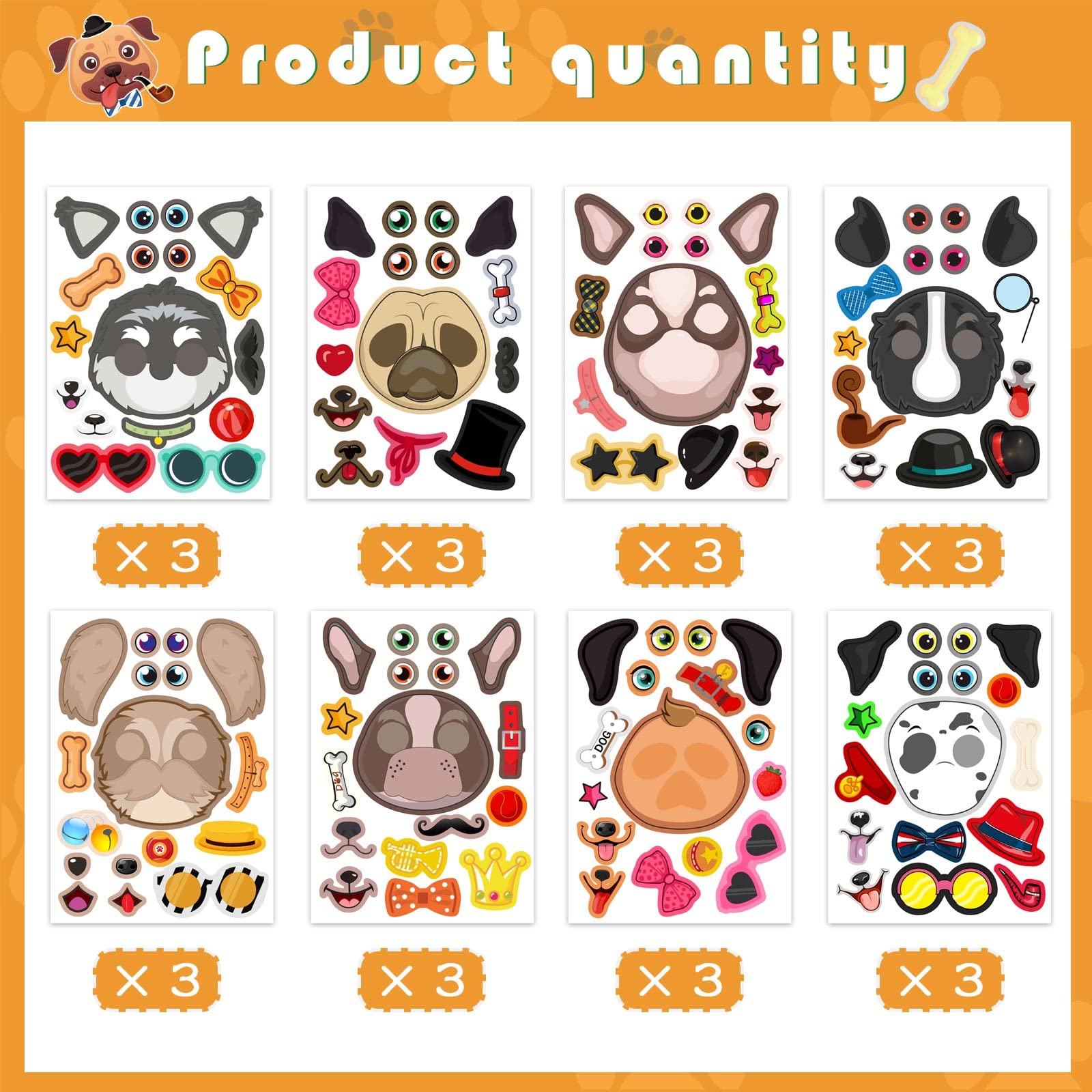 DUJAA dog ears sticker elements great for creative stickers and classroom activities.