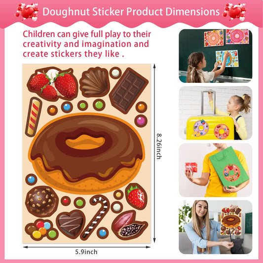 DUJAA donut stickers colorful sprinkles designs, perfect for decorating notebooks.