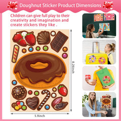 DUJAA donut stickers colorful sprinkles designs, perfect for decorating notebooks.