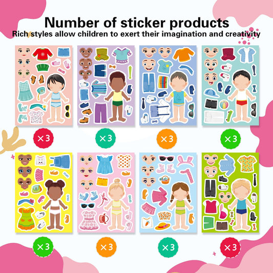 DUJAA Dress Up stickers with hats and dresses for imaginative play
