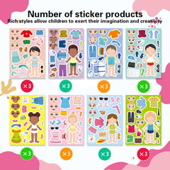 DUJAA Dress Up stickers with hats and dresses for imaginative play