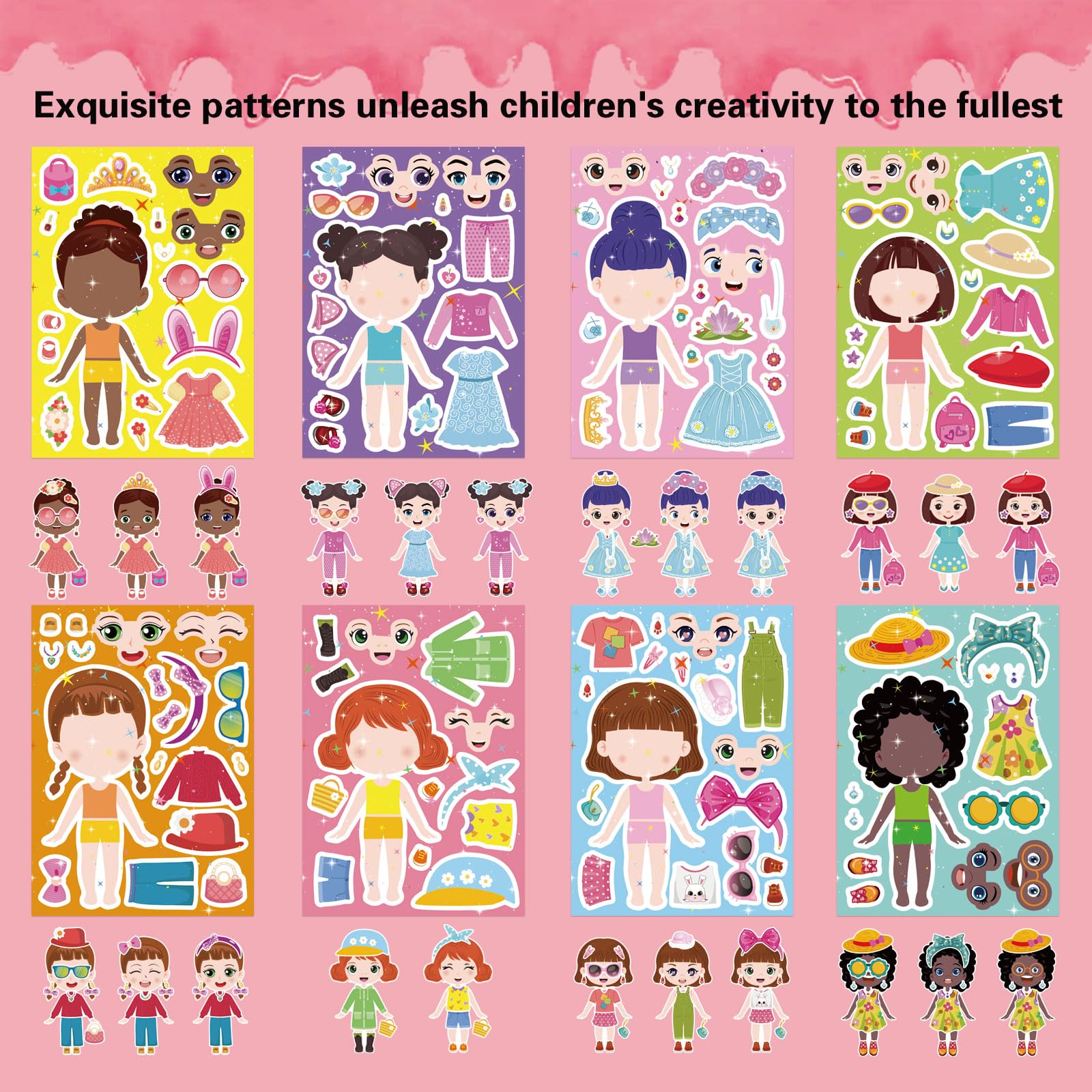DUJAA Dress Up stickers offer mix-and-match outfits for imaginative play.