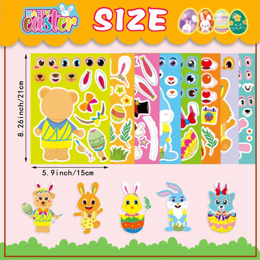 DUJAA Easter stickers chick-face ideal for classroom activities and decorations