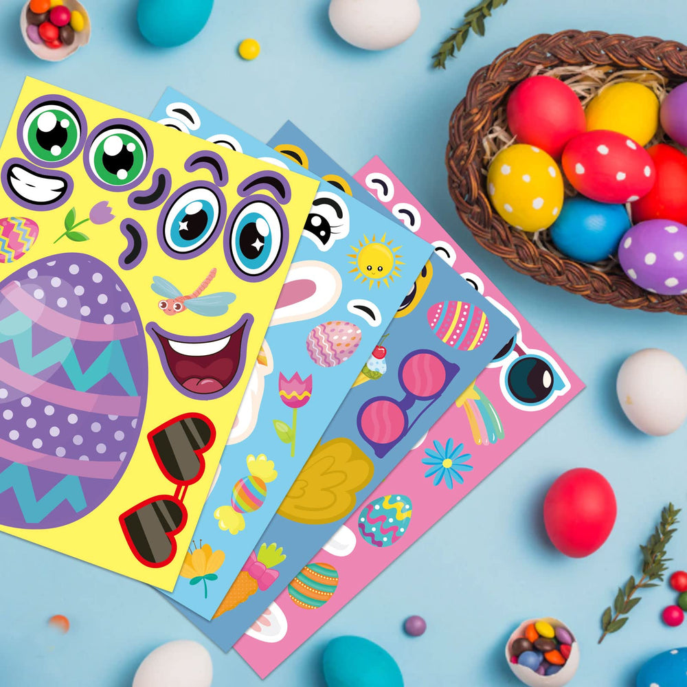 DUJAA Easter colored eggs stickers for creative egg decorating and party favors.