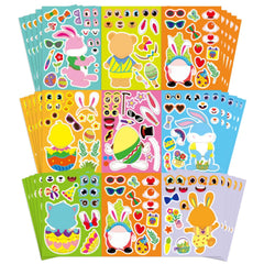 DUJAA Easter stickers rabbit-face for kids crafts and imaginative play