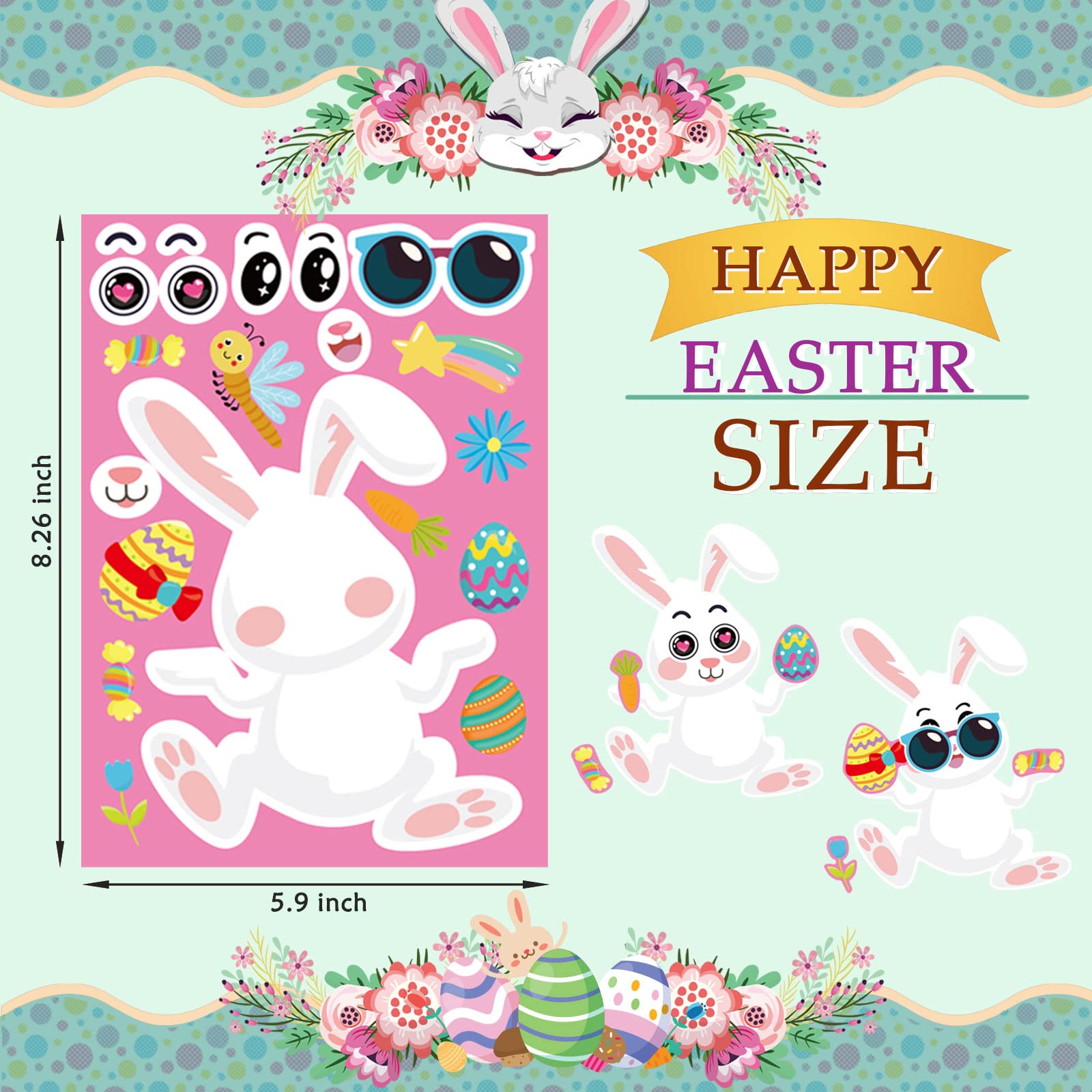 DUJAA Easter sheep design stickers for kids' crafts and classroom activities.