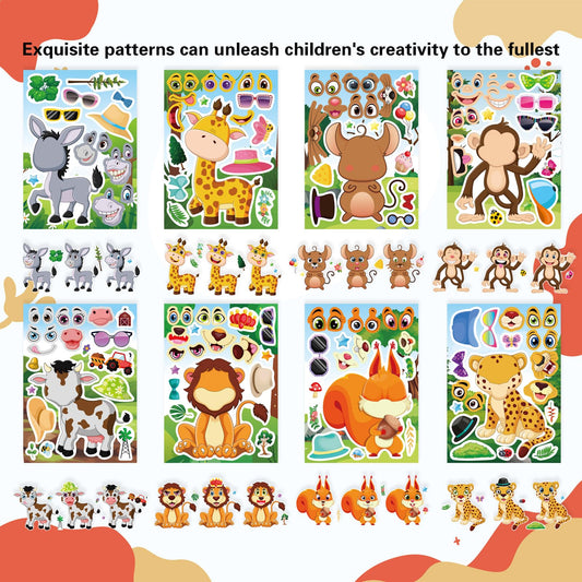 DUJAA face stickers—three eye/mouth/eyebrow designs for fun, mix-and-match creations.