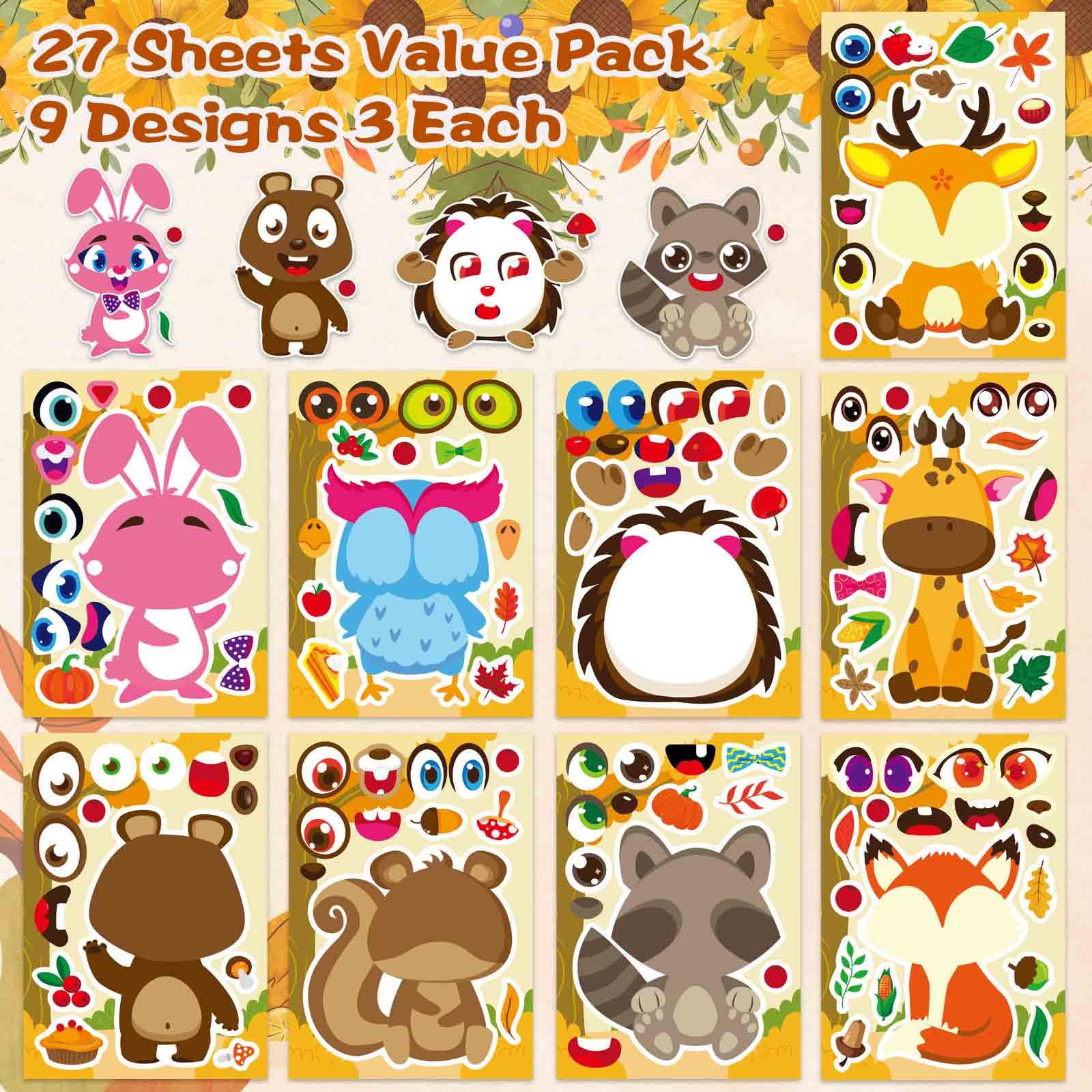 DUJAA fall stickers fox scarf cider design for invitations and party decor.
