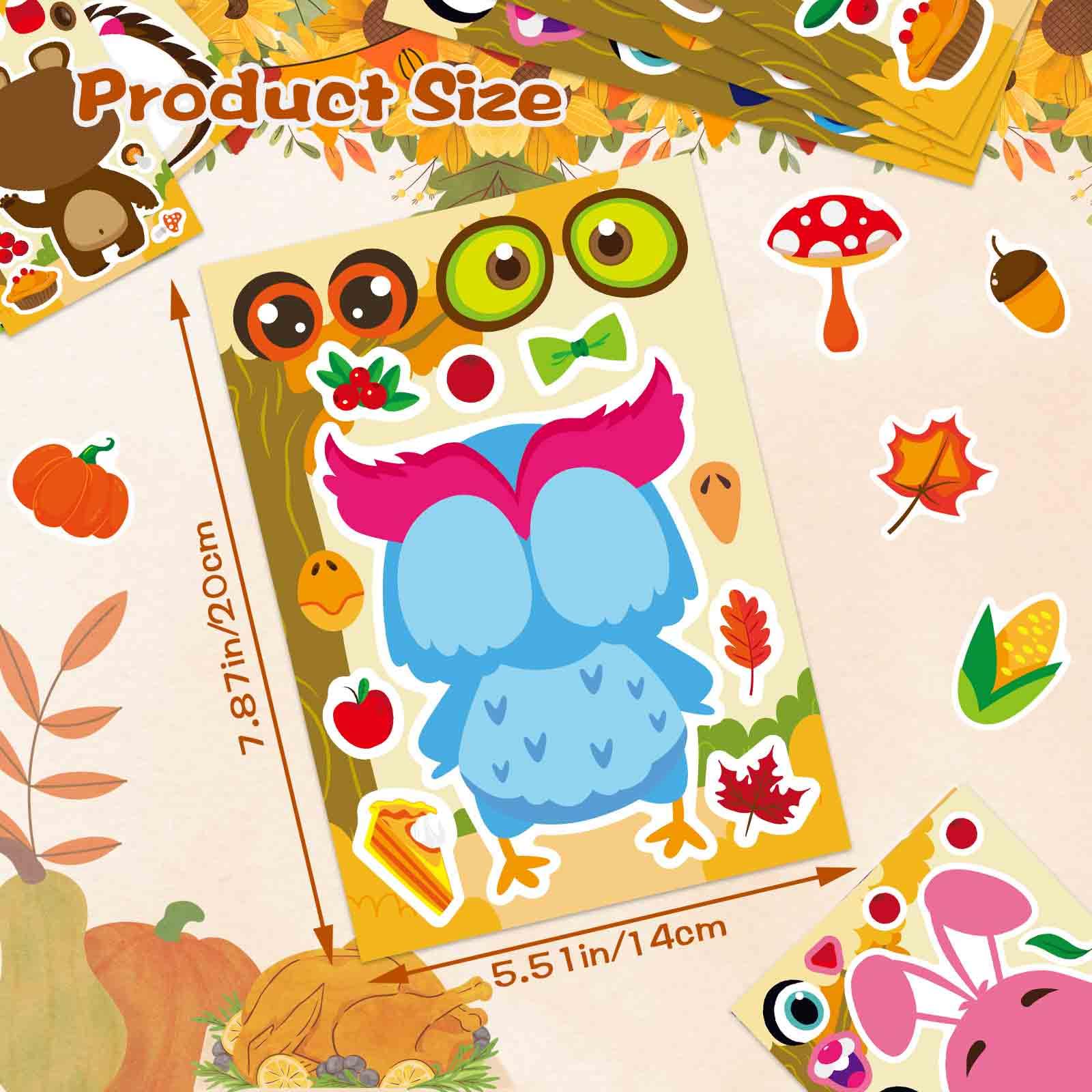 DUJAA fall stickers giraffe pumpkin motif for kid friendly classroom decor.