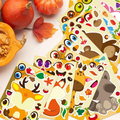 DUJAA fall stickers leaves pumpkin motif set for gifts and envelopes.