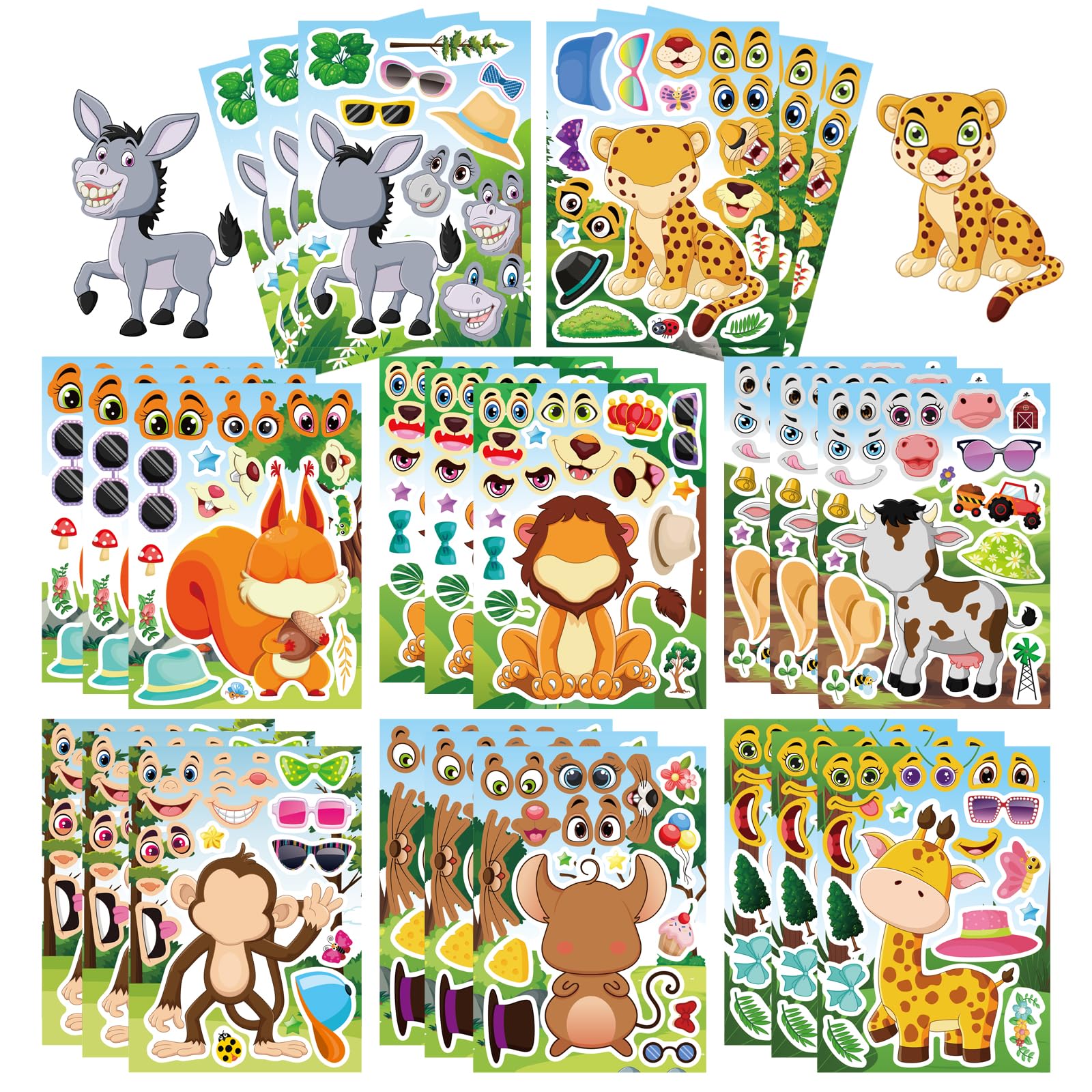 DUJAA forest animal stickers—vibrant designs ideal for classroom rewards and crafts.