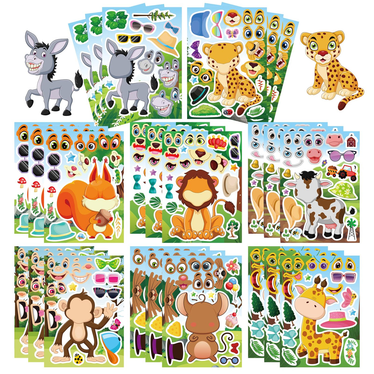 DUJAA forest animal stickers—vibrant designs ideal for classroom rewards and crafts.