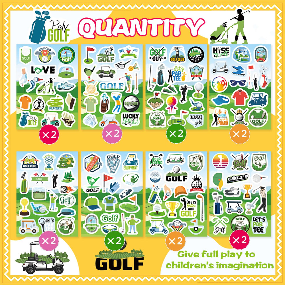 DUJAA golf clubs and balls sticker - perfect for DIY gear themes and sports scrapbooks.