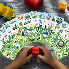 DUJAA playful character golf sticker - great for kids crafts and encouraging sports creativity.