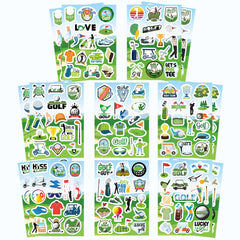 DUJAA golf stickers collection, vibrant designs for crafts, cards, and party decor.