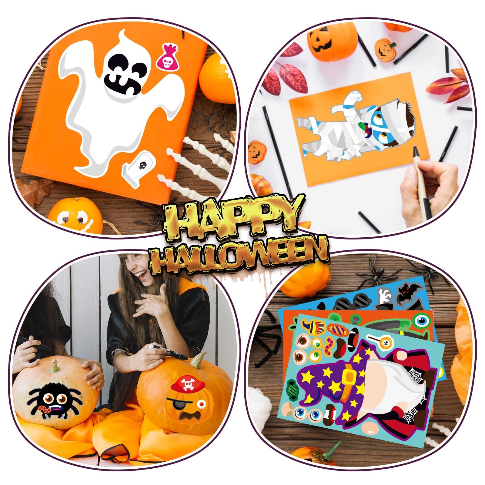 DUJAA Halloween icons like pumpkins and ghosts for festive decorations and activities