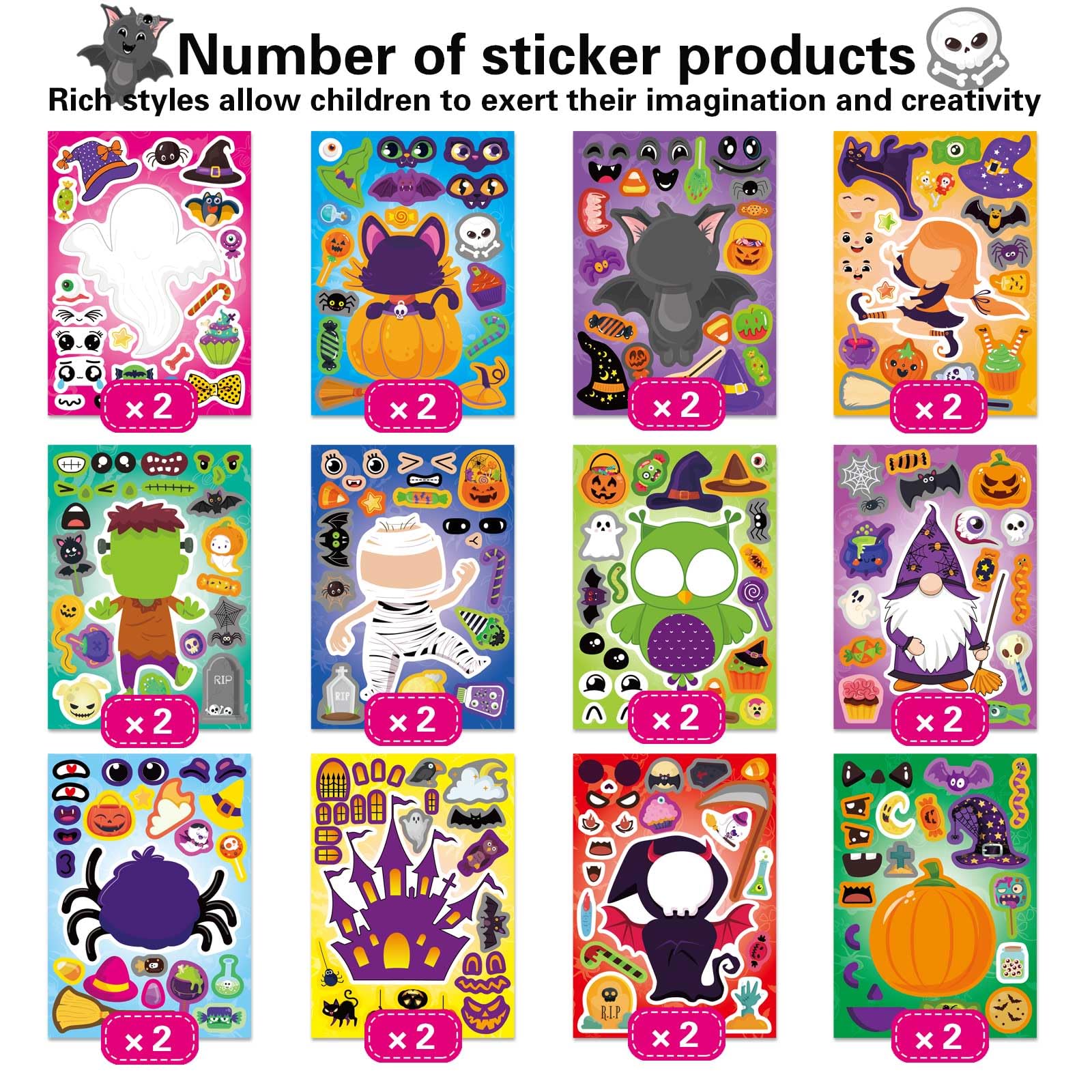 DUJAA mix-and-match stickers eyes noses hats inspire creative character making for playtime