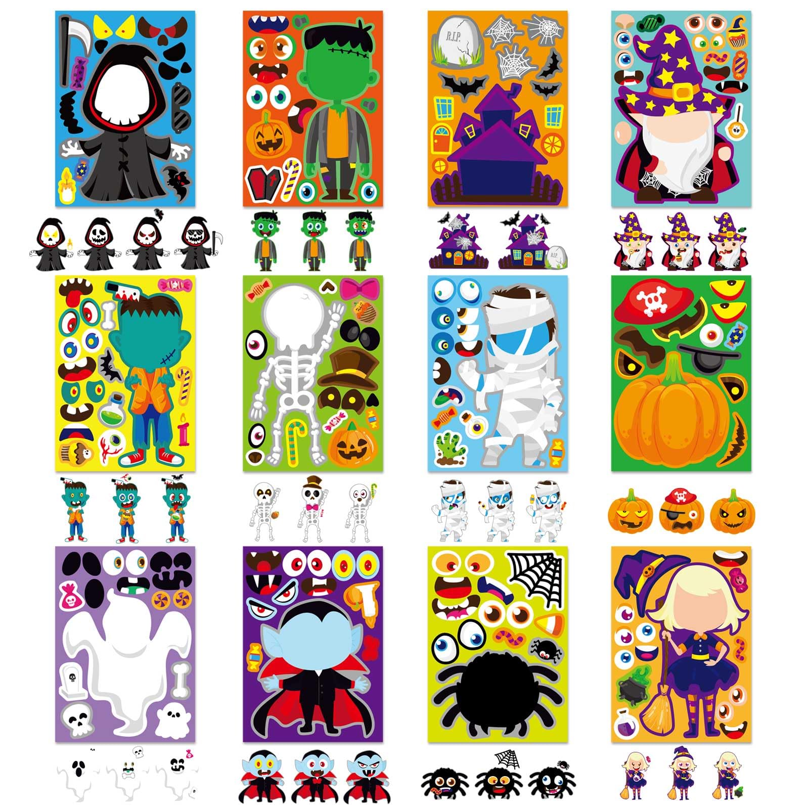 DUJAA Halloween mix-and-match sticker sheets for imaginative kid crafts
