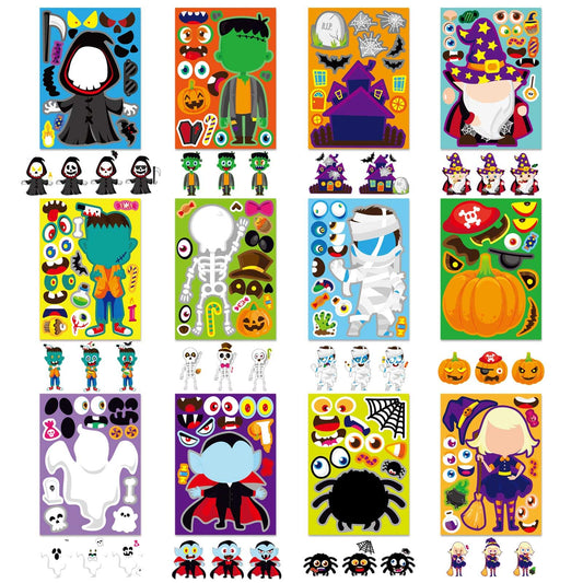 DUJAA Halloween mix-and-match sticker sheets for imaginative kid crafts