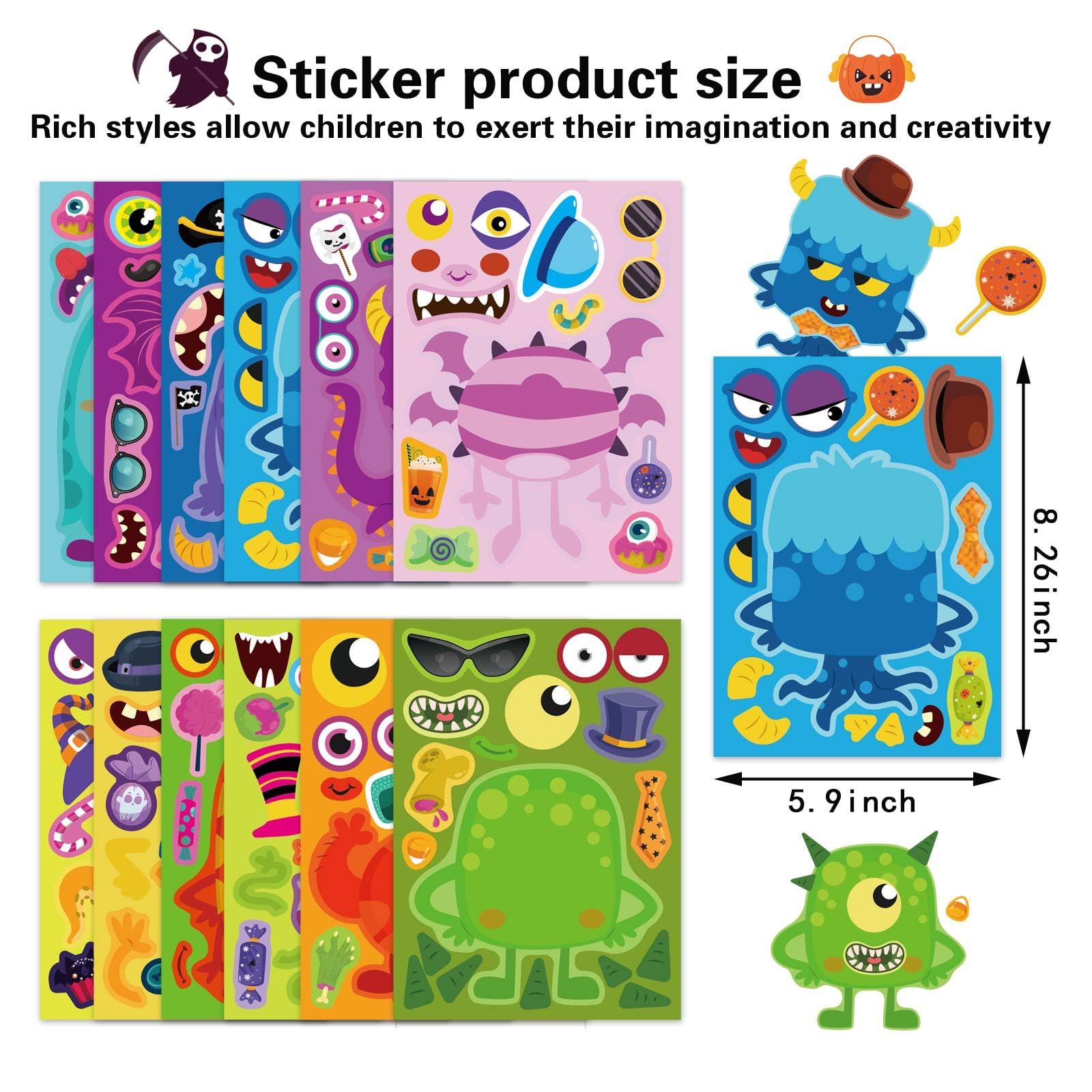 DUJAA Halloween sticker sheets add color to treats and décor.