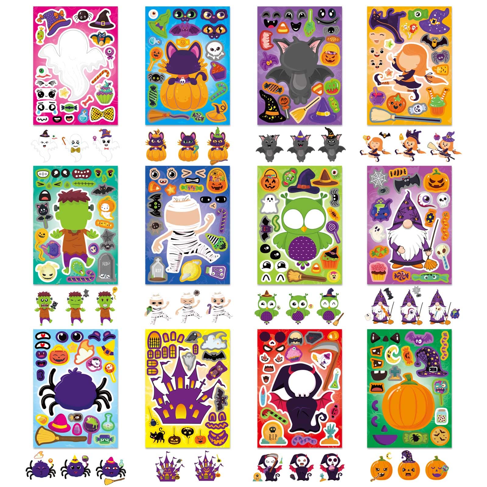 DUJAA Halloween stickers with pumpkins, ghosts, and witches encourage imaginative storytelling activities