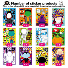 DUJAA Halloween stickers featuring eyes, noses, mouths for playful facial assembly