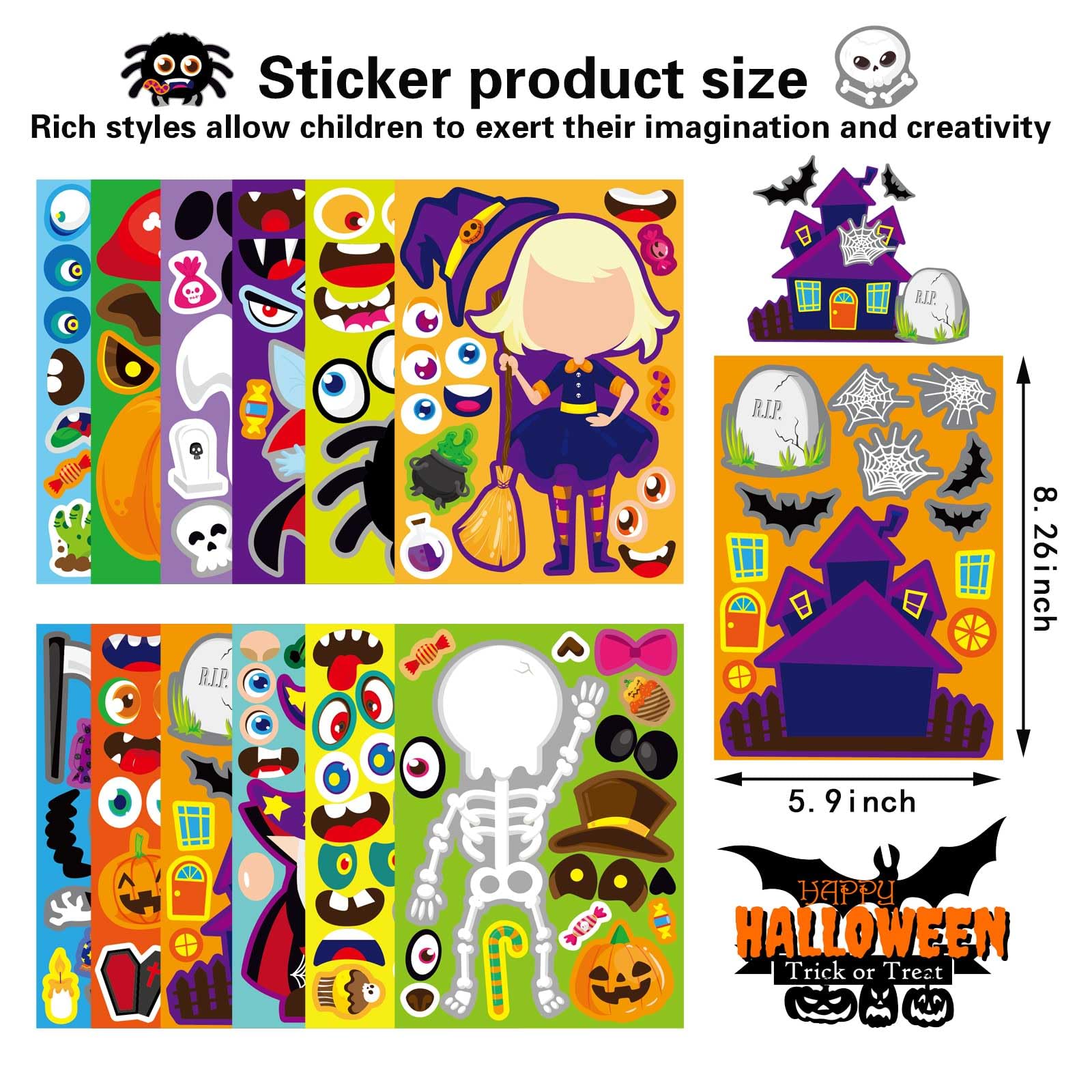 DUJAA Halloween hats and accessories stickers add variety to character builds