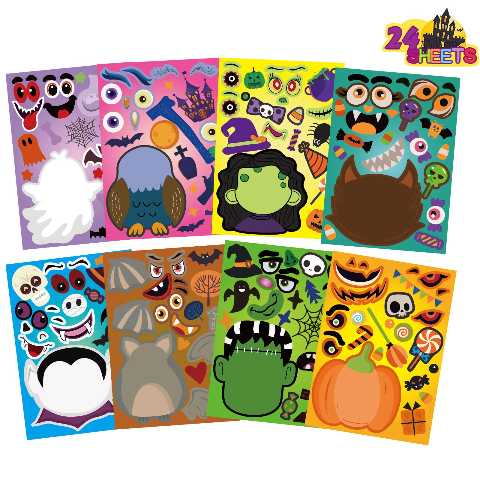 DUJAA Halloween stickers mix for DIY decorations and kids' creative crafts.