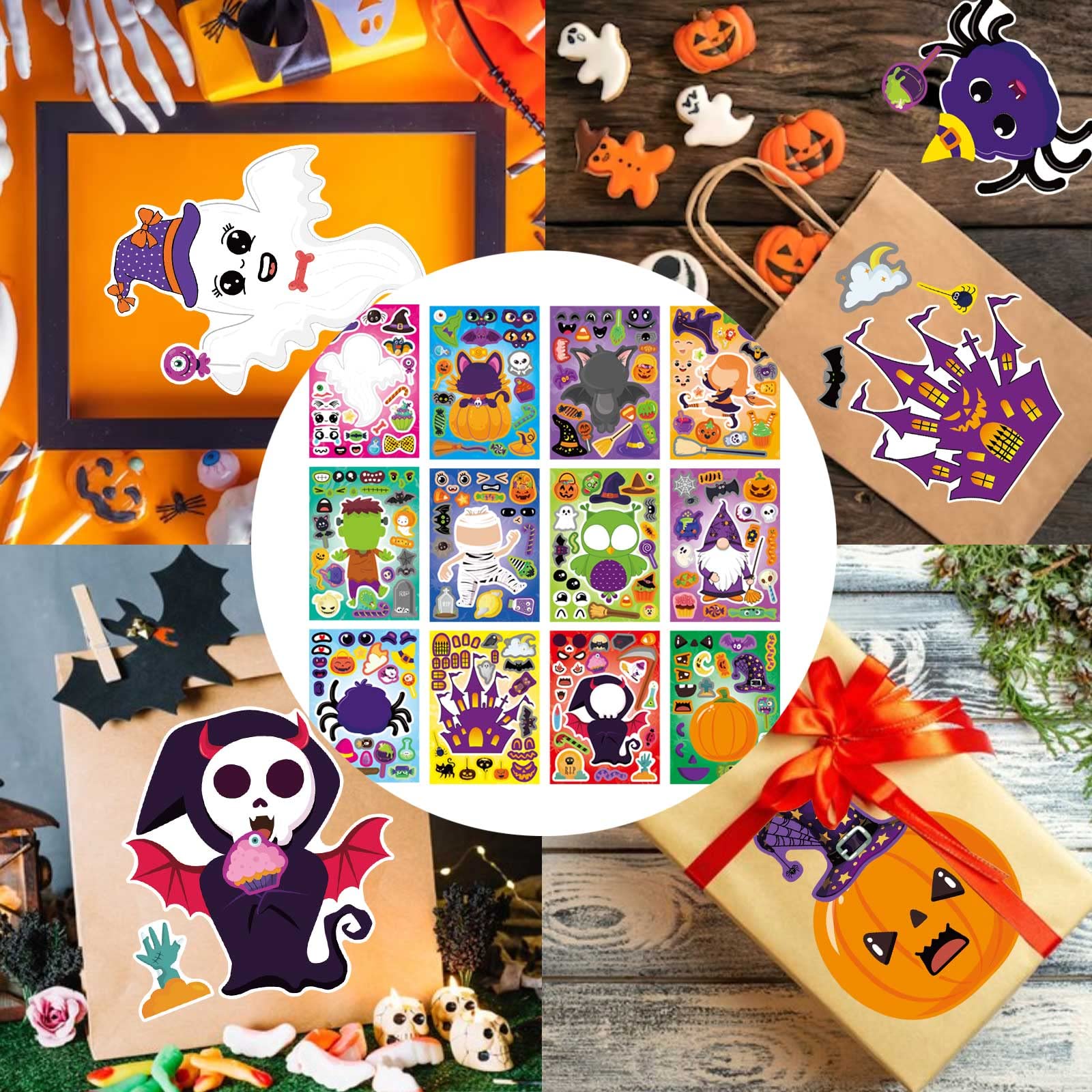 DUJAA make-a-face stickers easy to peel and stick on paper, cards, or notebooks