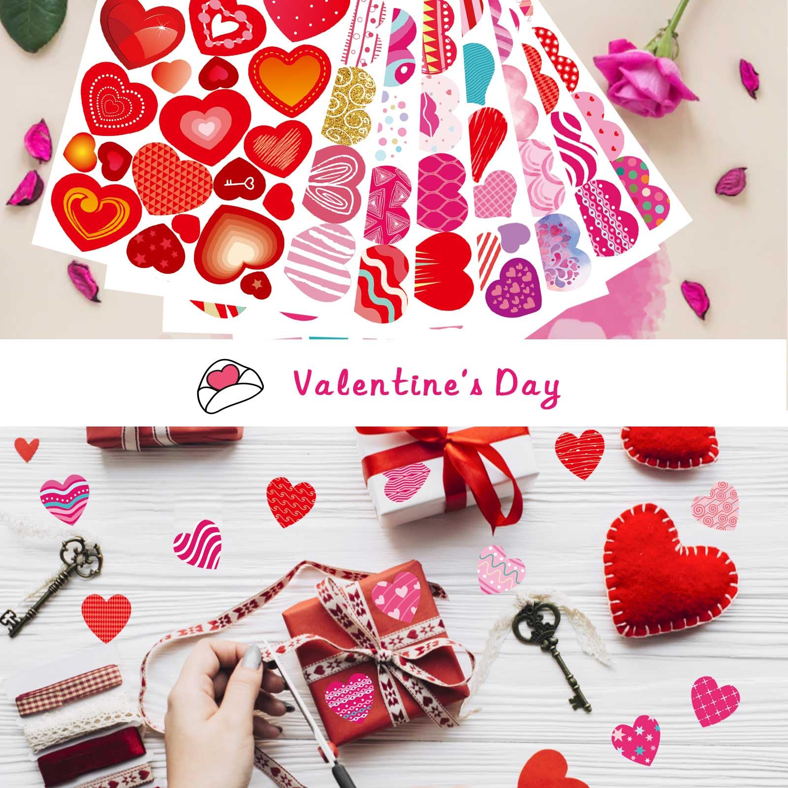 DUJAA heart stickers ideal for classroom favors and Valentine crafts