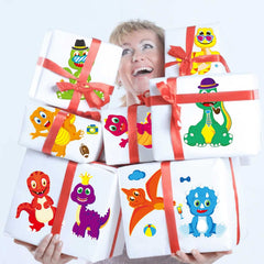 DUJAA invitation and thank you cards with dinosaur stickers boost keepsakes