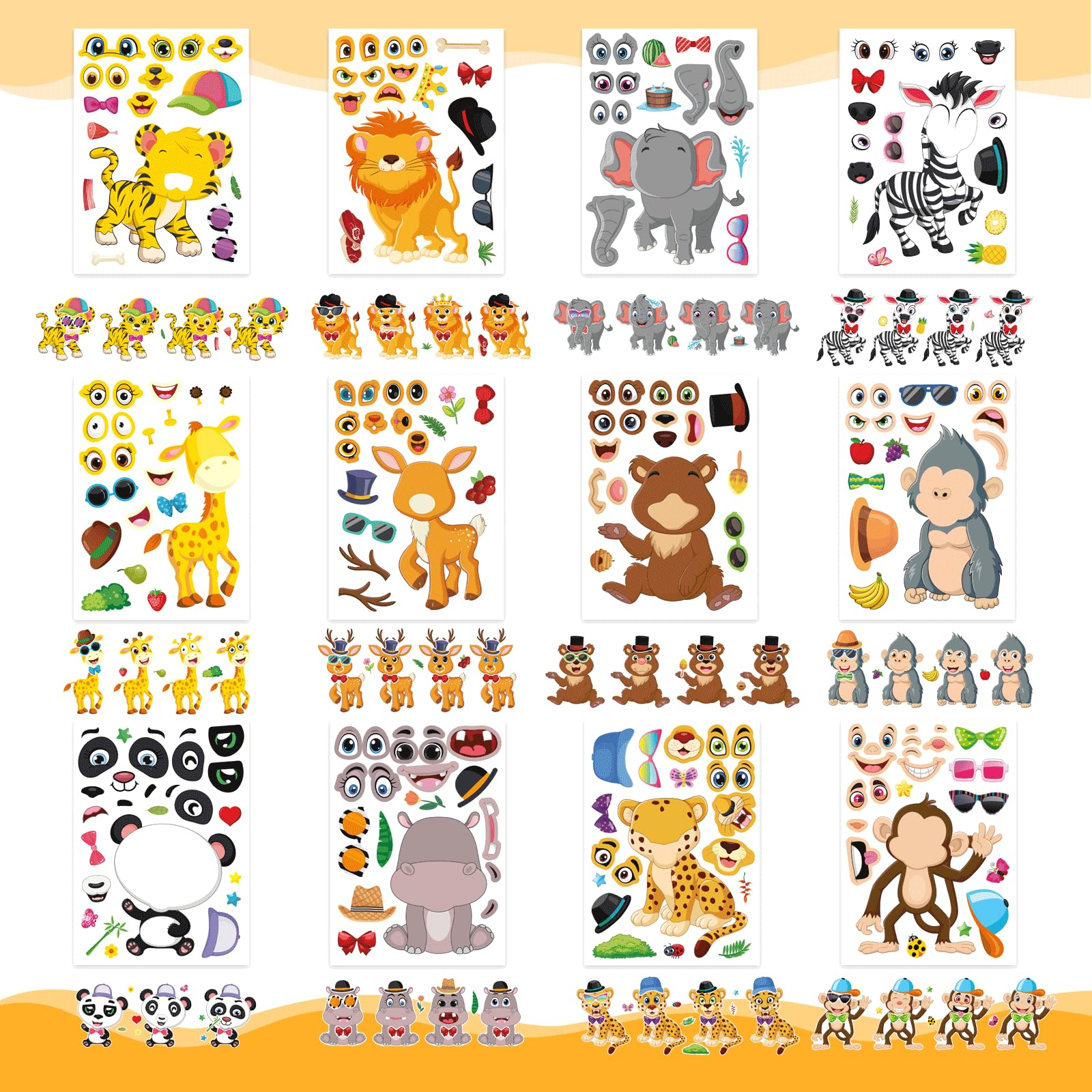 DUJAA Jungle zoo party favors stickers for gifts and decor.