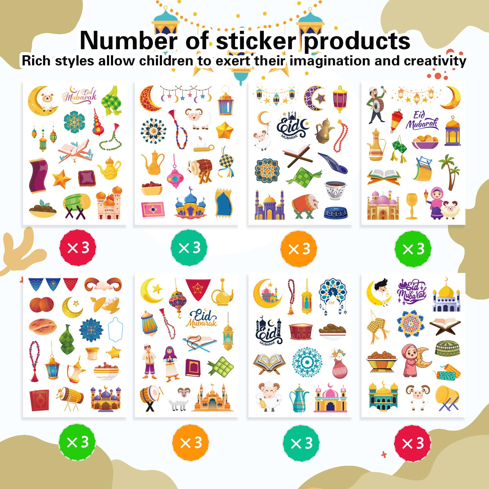 DUJAA laptop stickers with Ramadan designs for a playful device makeover.