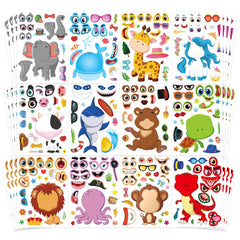 DUJAA Make-a-Face stickers collection with unicorns and sea animals for imaginative play.