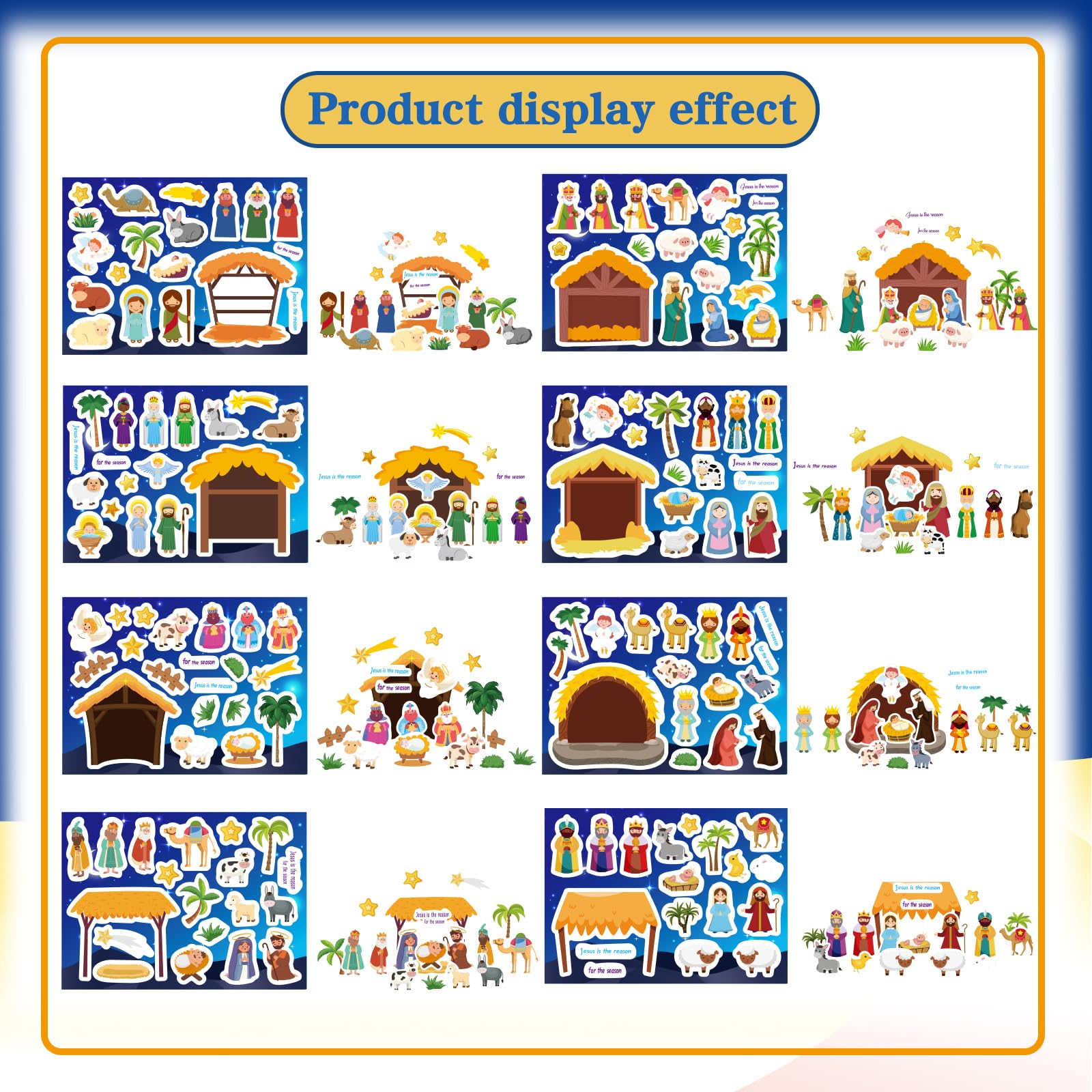 DUJAA make nativity scene kit with peel-and-stick designs for kids