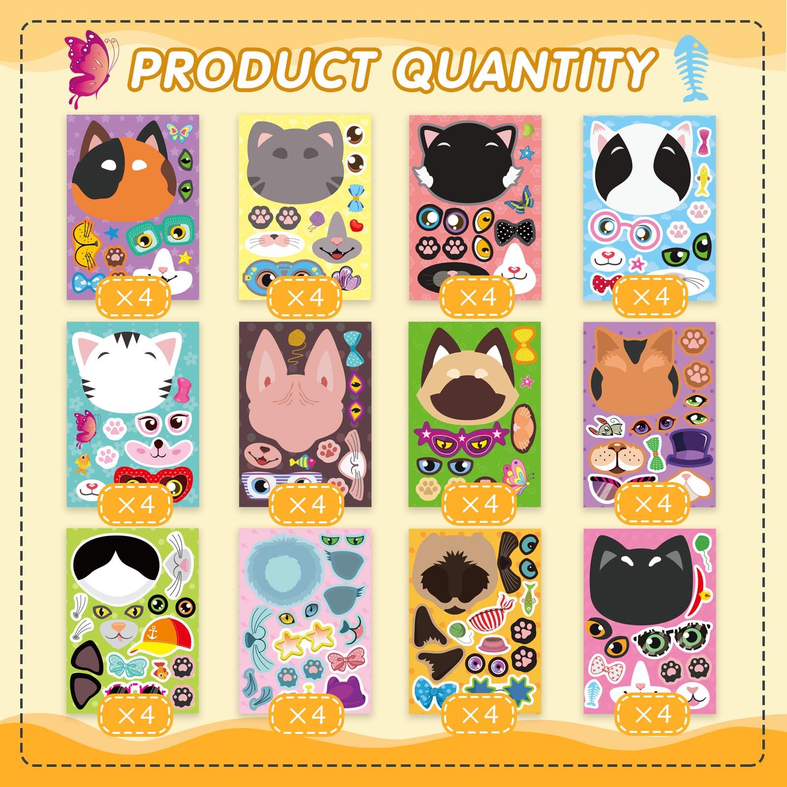 DUJAA make-your-own-cat-sticker kit with waterproof, colorfast designs for lasting projects.