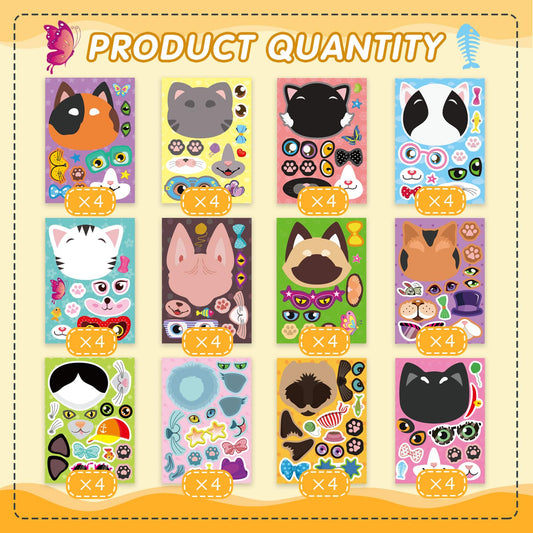 DUJAA make-your-own-cat-sticker kit with waterproof, colorfast designs for lasting projects.