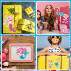 DUJAA Mermaid stickers ideal for classroom parties and celebrations.