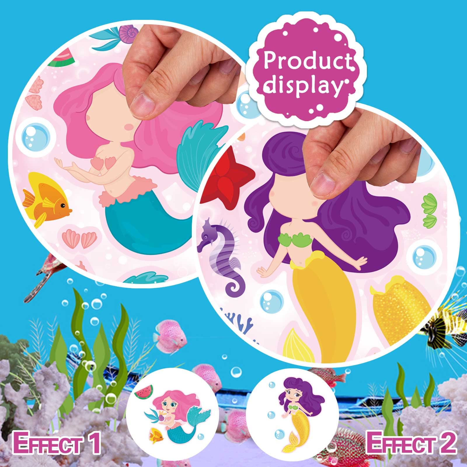 DUJAA Mermaid stickers waterproof and glossy surface for durable decoration.