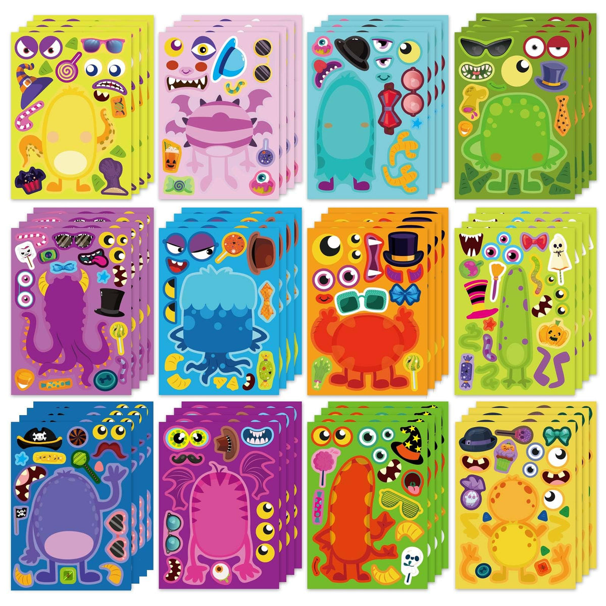DUJAA monster face stickers pack for DIY crafts and imaginative play.