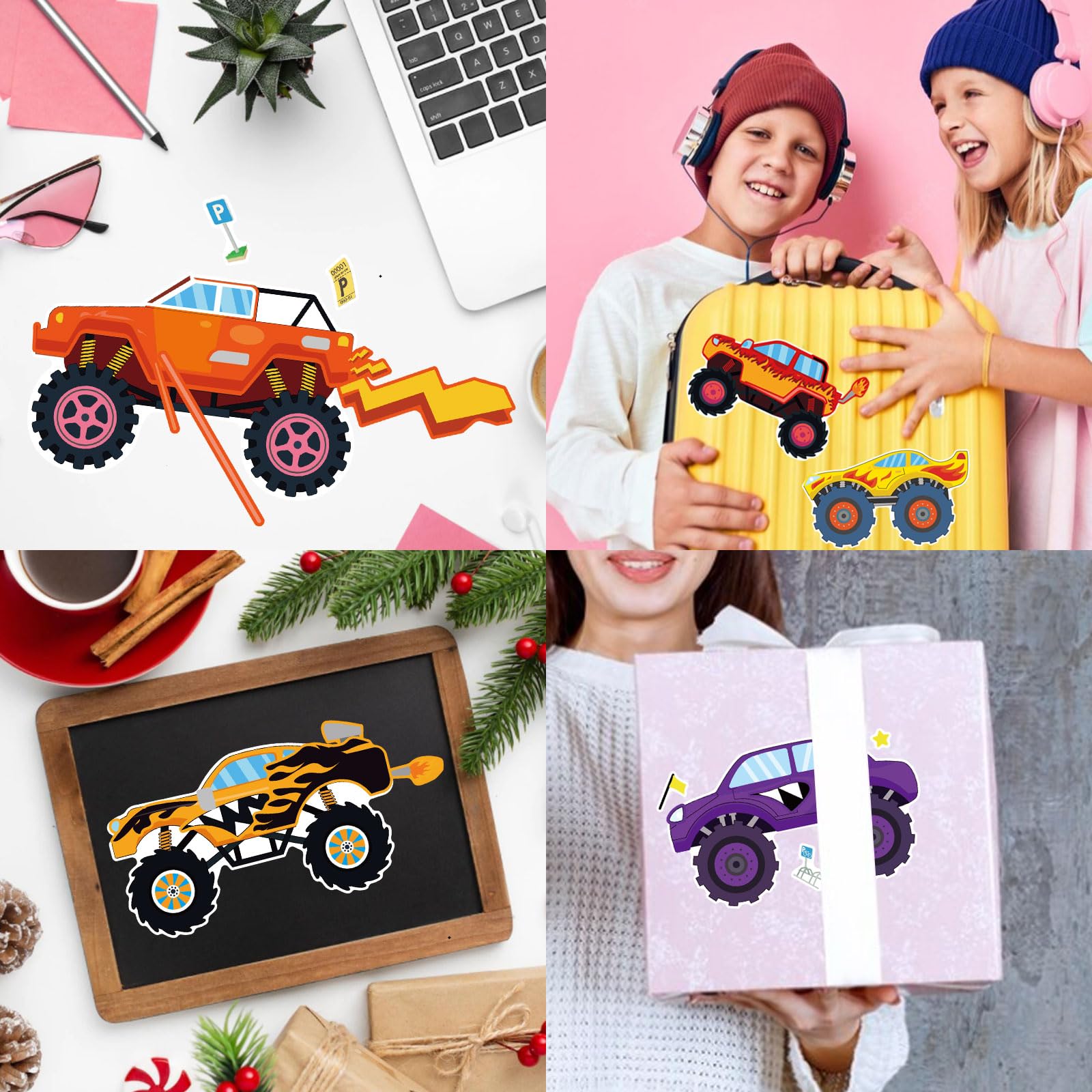 DUJAA Monster Truck stickers ideal for classroom crafts and party favors