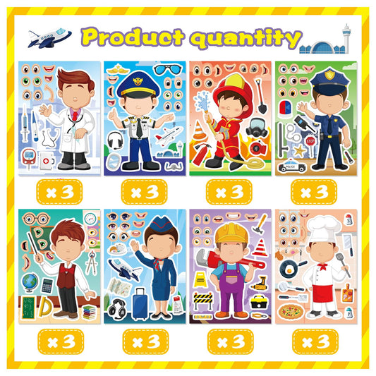 DUJAA doctor occupation sticker for creative role-play and exploration.