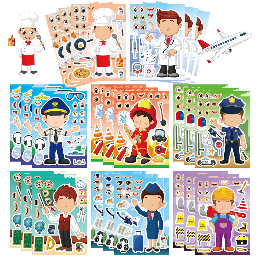 DUJAA firefighter occupation sticker for imaginative play and learning.