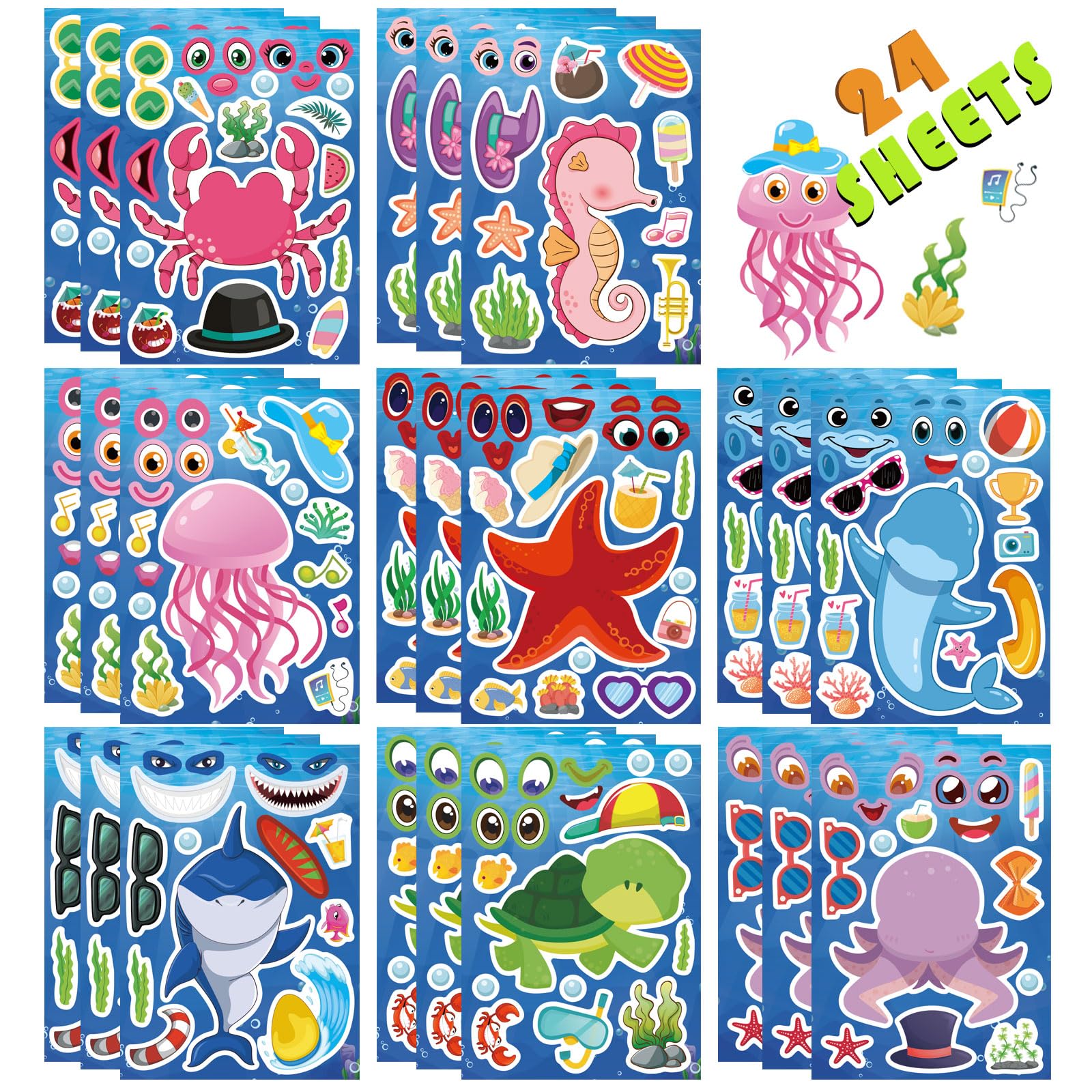 DUJAA ocean stickers octopus for playful crafts and ocean storytelling