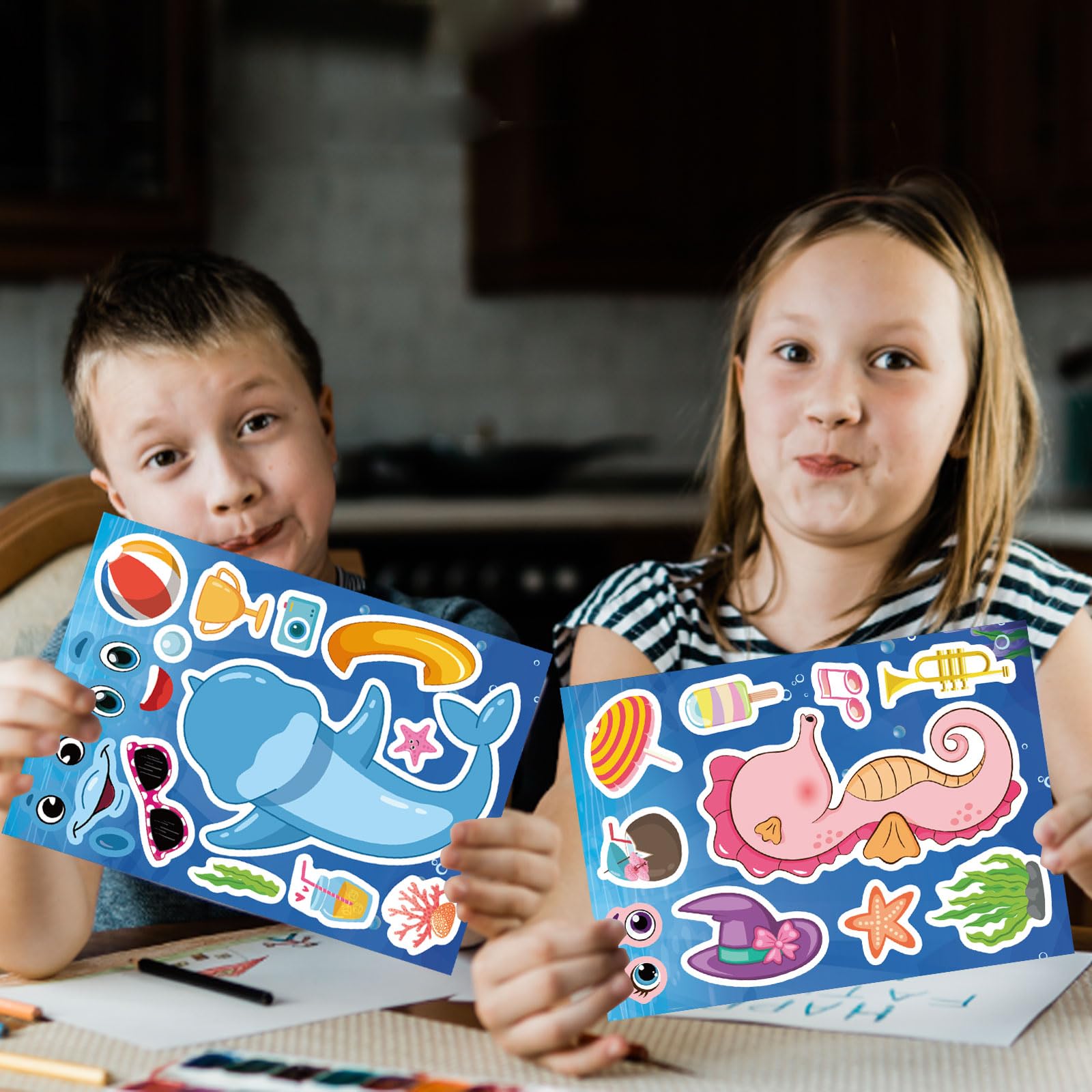 DUJAA ocean stickers seahorse for art projects and ocean-themed activities