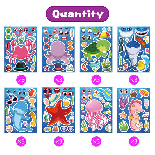 DUJAA ocean stickers turtle for creative projects and sea-life scenes