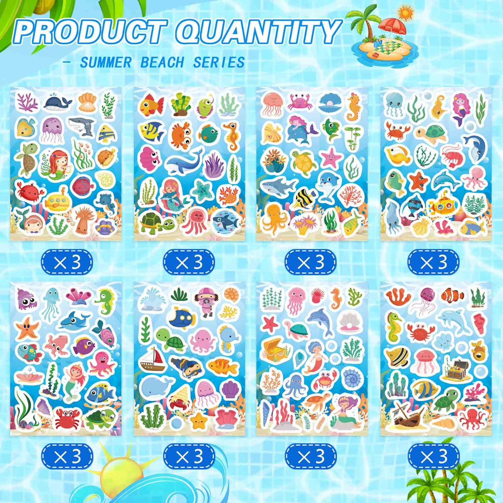 DUJAA ocean stickers with dolphins for notebooks and water bottles