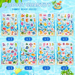 DUJAA ocean stickers with dolphins for notebooks and water bottles