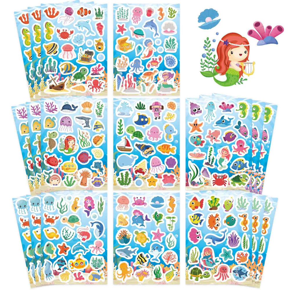 DUJAA ocean stickers featuring mermaid designs for kids' crafts and decor