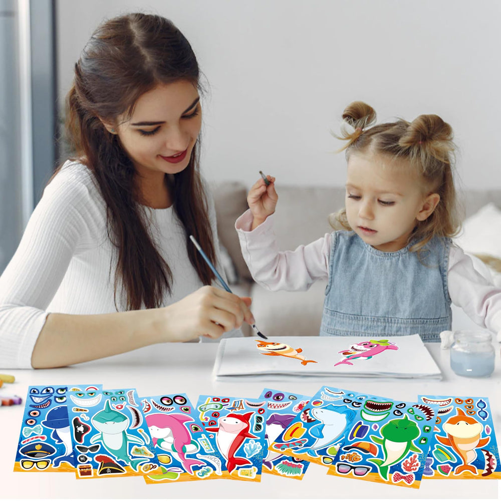 DUJAA shark stickers make ocean-themed party favors memorable